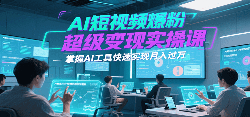 AI短视频爆粉超级变现实操课，掌握AI工具快速实现月入过万-小马哥轻创网