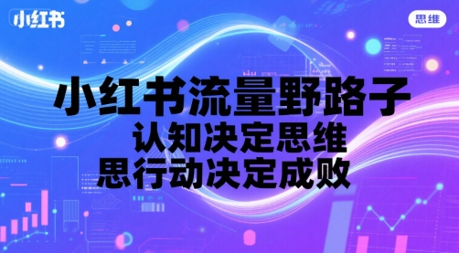 小红书流量野路子，认知决定思维，思维决定行动，行动决定成败-优创网