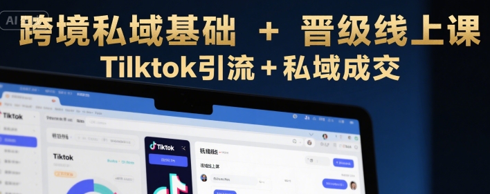 跨境私域基础+晋级线上课，Tilktok引流+私域成交-亿点网创
