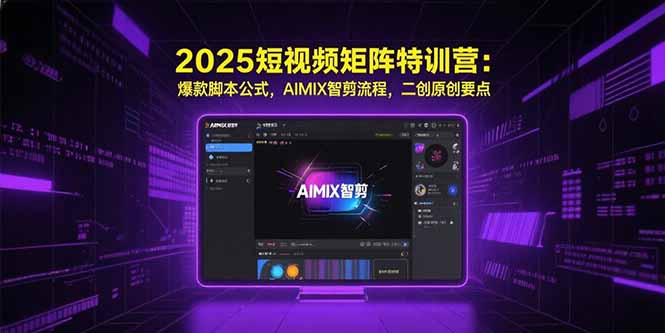 2025短视频矩阵特训营：爆款脚本公式，AIMIX智剪流程，二创原创要点-云网创