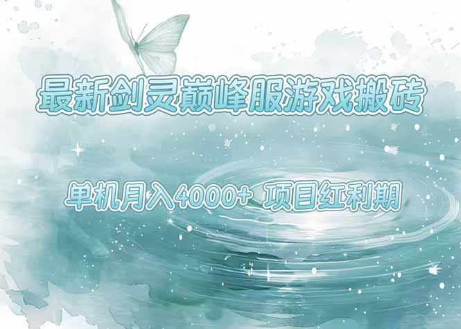 最新剑灵巅峰服游戏搬砖，项目红利期，单机稳定4000+操作简单好上手-共赢云网创
