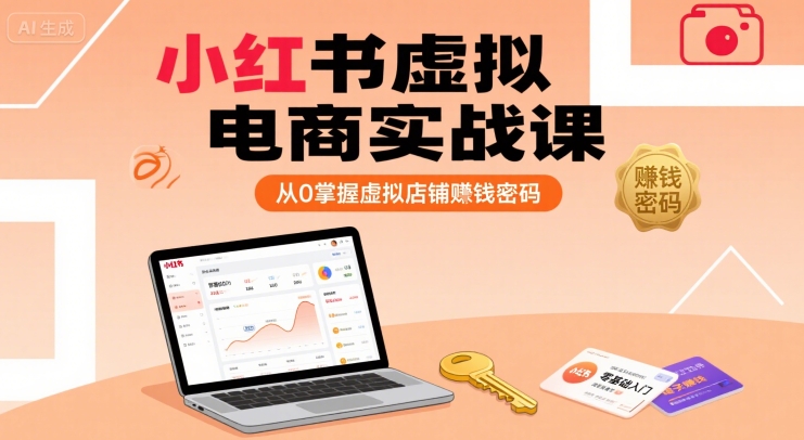 小红书虚拟电商实战课，从0掌握虚拟店铺賺钱密码-云网创