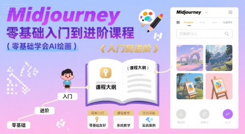 midjourney零基础入门到进阶课程，零基础学会AI绘画-参一网创