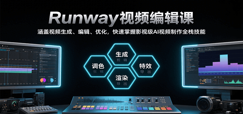 Runway视频编辑课，涵盖视频生成、编辑、优化，快速掌握影视级AI视频制作全栈技能-参一网创
