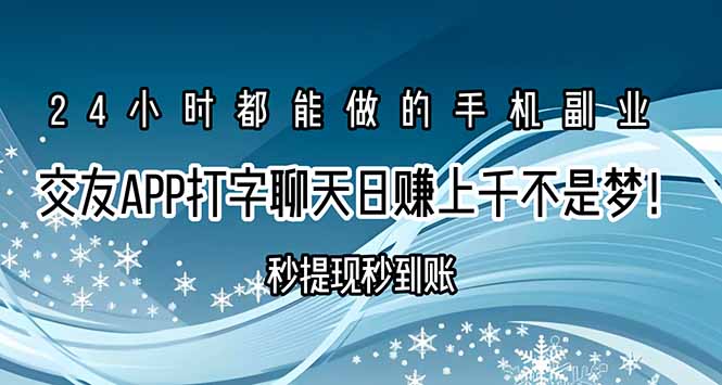 交友APP打字聊天赚钱秒提现秒到账，日赚上千不是梦！-苏宇网创