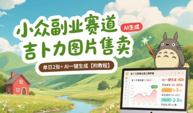 小众副业赛道 吉卜力图片售卖 单日2张+ AI一键生成【附教程】-云网创
