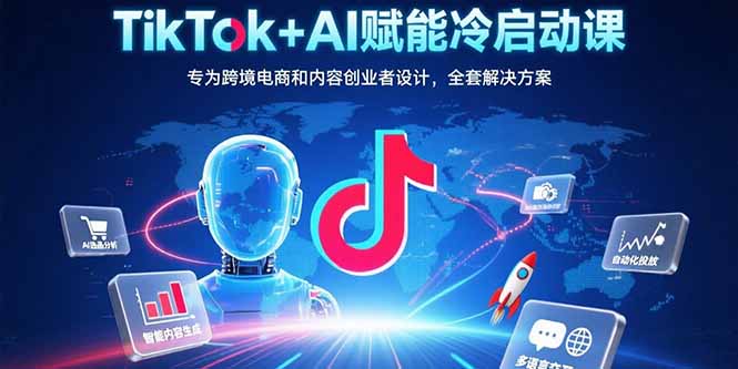 TikTok+AI赋能冷启动课：专为跨境电商和内容创业者设计，全套解决方案-零氪云网创