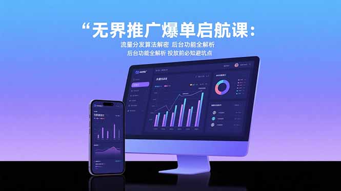 无界推广爆单启航课：流量分发算法解密 后台功能全解析 投放前必知避坑点-亿点网创