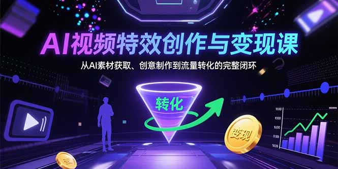 AI视频特效创作与变现课：从AI素材获取、创意制作到流量转化的完整闭环-星辰云网创