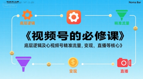 视频号的必修课，视频号的底层逻辑及核心视频号精准流量，变现，直播等核心-项目宝