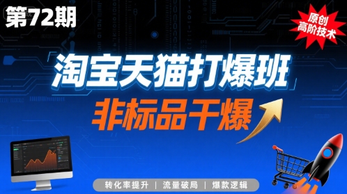 淘宝天猫打爆班原创高阶技术第72期，非标品干爆-大宝网创