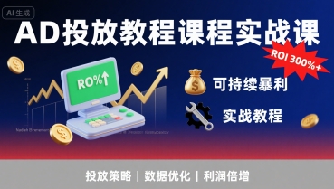 AD投放教程课程实战课，实现广告ROI300%+可持续暴利178创业网-专注分享网络创业项目落地实操课程 – 全网首发_高质量创业项目输出178创业网