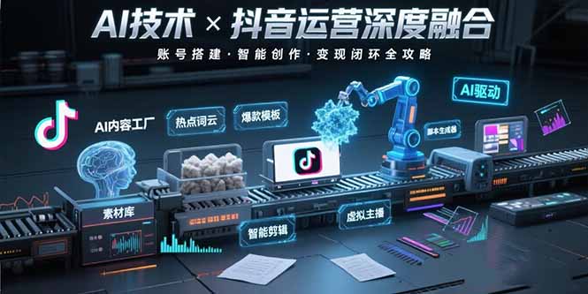 AI技术与抖音运营的深度融合应用：涵盖账号搭建、内容创作、收益变现等-参一网创