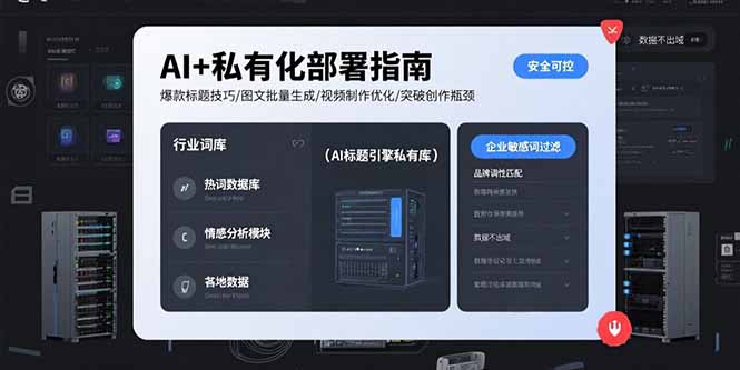 AI+私有化部署指南 爆款标题技巧/图文批量生成/视频制作优化/突破创作瓶颈-参一网创