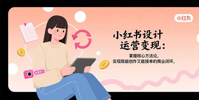 小红书设计运营变现：掌握核心方法论，实现既能创作又能接单的商业闭环-顺风云网创