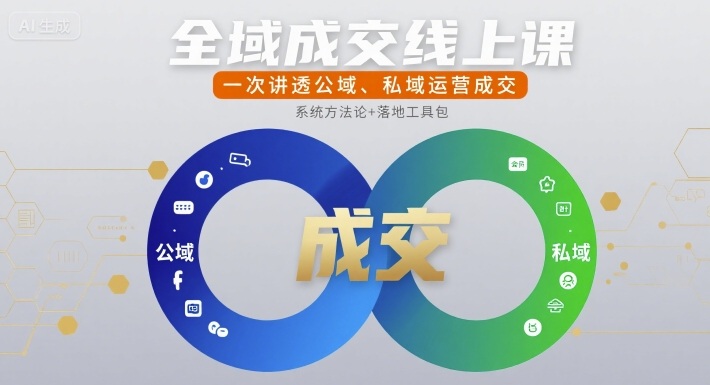 全域成交线上课，一次讲透公域、私域运营成交-空青云网创