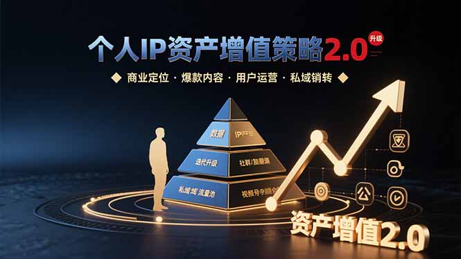 个人IP资产增值策略2.0 拆解商业定位/爆款内容/用户运营/私域销转四大模块-空青云网创