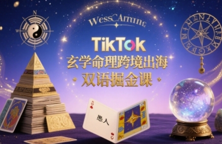 TikTok玄学命理跨境出海双语掘金课，手把手教你用命理知识精准直击海外用户痛点-亿点网创
