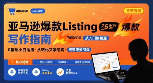亚马逊爆款Listing写作方法，亚马逊0基础小白也能写爆款自带流量的Listing-起鸣助创社
