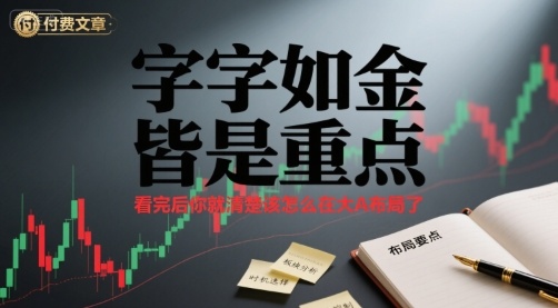 付费文章：字字如金 皆是重点， 看完后 你就清楚该怎么在大A布局了-大宝网创