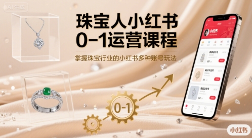 珠宝人小红书0-1运营课程，掌握珠宝行业的小红书多种账号玩法-Mot云网创
