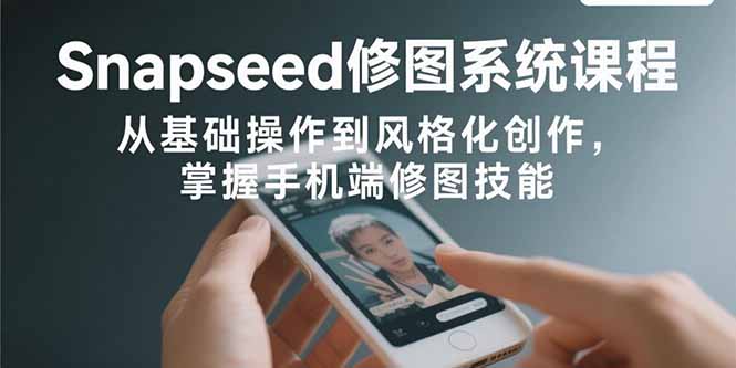 Snapseed修图系统课程：从基础操作到风格化创作，掌握手机端修图技能-云网创