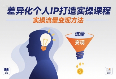 差异化个人IP打造实操课程，实操流量变现方法-共赢云网创