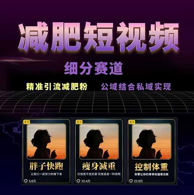 图片[1]-减肥短视频赛道运营课：素材准备-视频制作-引流变现全流程 (附素材-参一网创