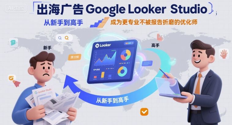 出海广告Google Looker Studio从新手到高手，成为更专业不被报告折磨的优化师-清枫云网创