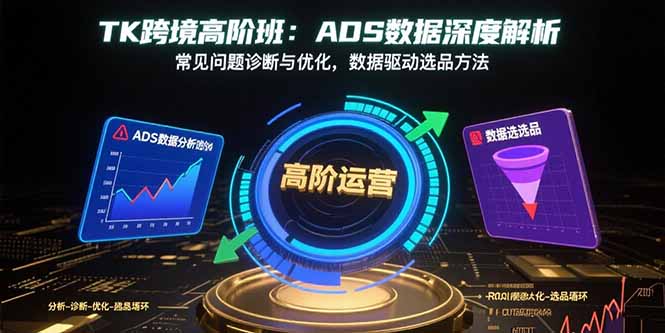 TK跨境高阶班：ADS数据深度解析，常见问题诊断与优化，数据驱动选品方法-浩然网创
