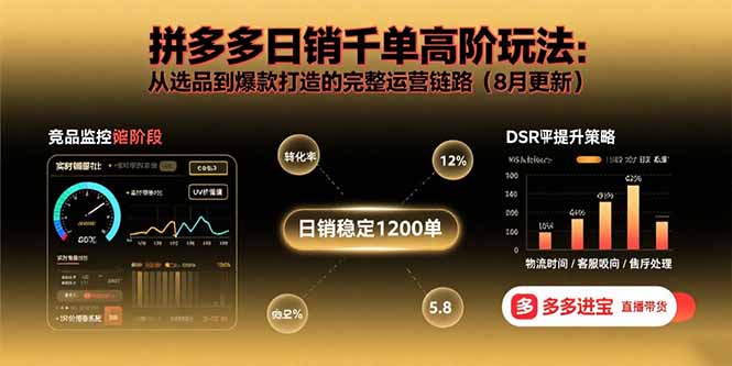 拼多多日销千单高阶玩法：从选品到爆款打造的完整运营链路(8月更新-三优网创