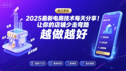 2025最新电商技术每天分享，让你的店铺少走弯路，越做越好(更新8月)-参一网创