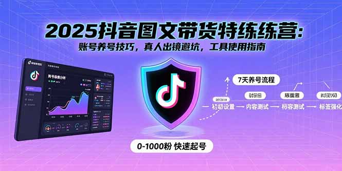 2025抖音图文带货特练营：账号养号技巧，真人出镜避坑，工具使用指南-沐风网创