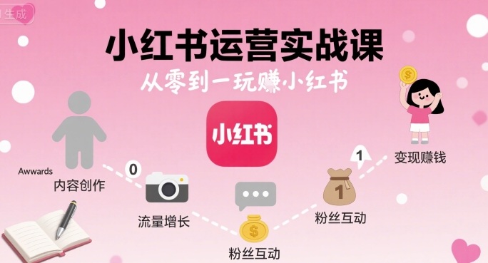 小红书运营实战课，从零到一玩賺小红书-焦点网创
