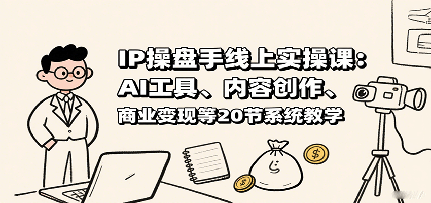 IP操盘手线上实操课：AI工具、内容创作、商业变现等20节系统教学-烟雨网创