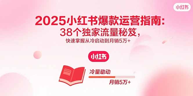 2025小红书爆款运营指南：38个独家流量秘笈，快速掌握从冷启动到月销5万+-云网创