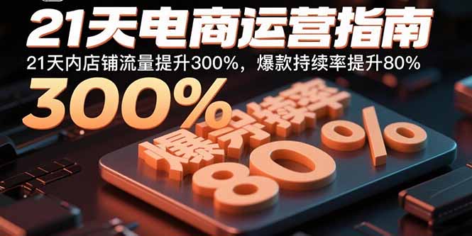 21天电商运营指南：21天内店铺流量提升300%，爆款持续率提升80%-新视界