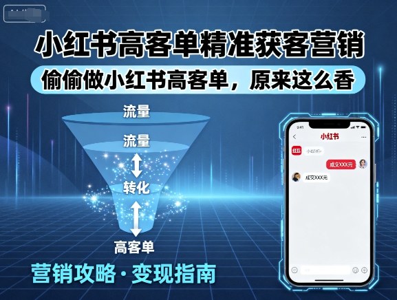 小红书高客单精准获客营销，偷偷做小红书高客单，原来这么香-蓝天网创