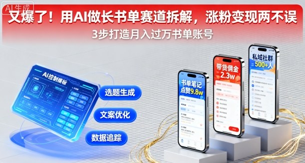 又爆了！用AI做长书单赛道拆解，涨粉变现两不误-爱墨客创业分享