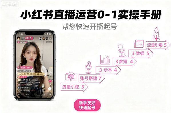 小红书直播运营0-1实操手册，帮您快速开播起号-清枫云网创