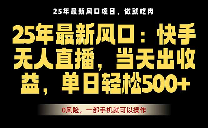 25年最新无人直播玩法，当天秒出单，一部手机就可操作-沐风网创