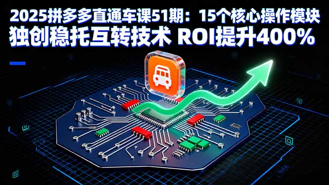 2025拼多多直通车课51期：15个核心操作模块 独创稳托互转技术 ROI提升400%-好好云网创