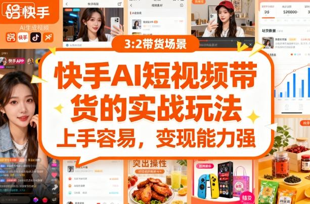 快手ai短视频带货的实战玩法，上手容易，变现能力强-蔚蓝分享