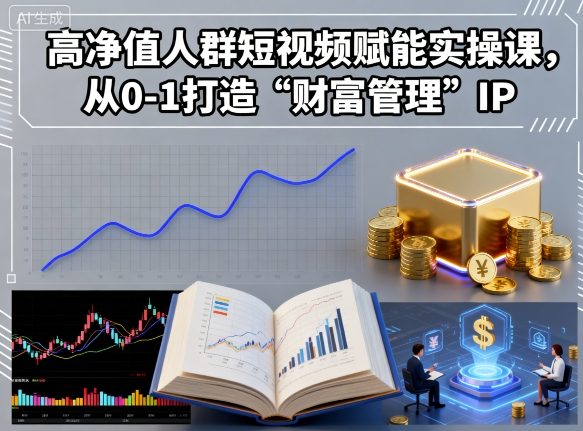 高净值人群短视频赋能实操课，从0-1打造“财富管理”IP-浩然网创