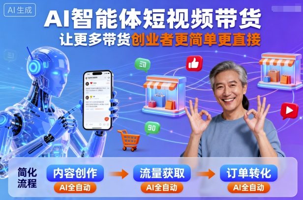 AI智能体短视频带货，让更多带货创业者更简单更直接-优优云网创