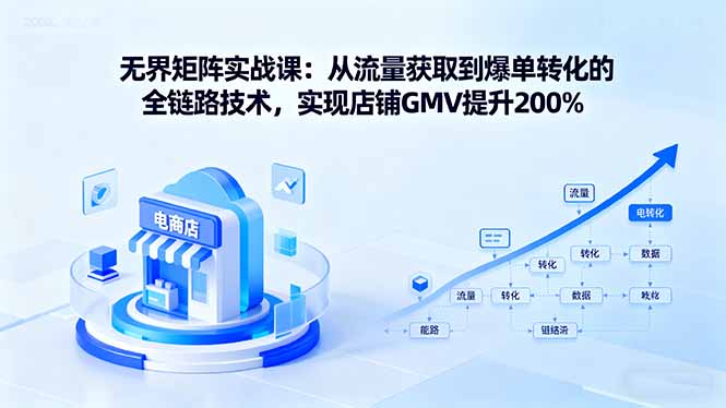无界矩阵实战课：从流量获取到爆单转化的全链路技术，实现店铺GMV提升200%-老邓云网创