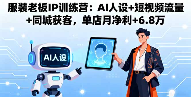 服装老板IP训练营：AI人设+短视频流量+同城获客，单店月净利+6.8万-云网创