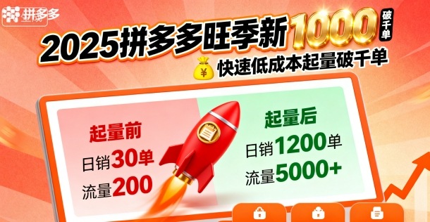 2025拼多多旺季新老店铺——快速低成本起量破千单-新起点网创