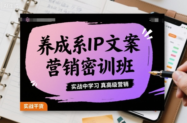 养成系IP文案营销密训班，实战中学习真高级营销-蔚蓝分享