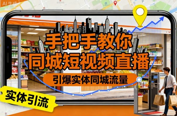 手把手教你同城短视频直播，引爆实体同城流量-优优云网创资源网